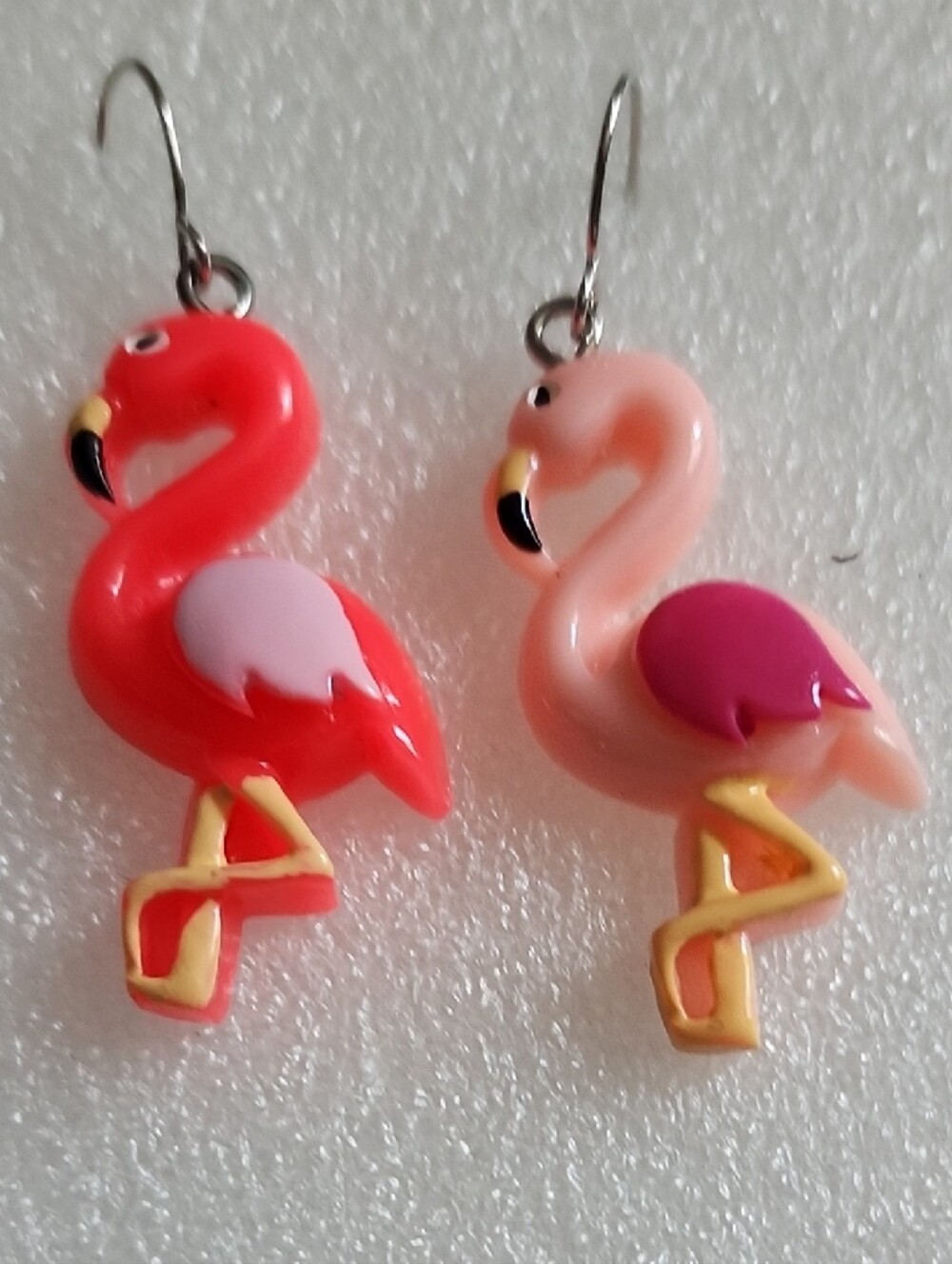 Hand Crafted Pink and Coral Flamingo Earrings